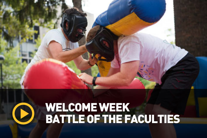Student competing against each other at Welcome Week
